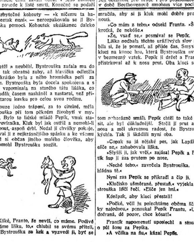 Faksimile av avisside med illustrasjoner