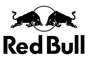 logoen til RedBull i sort hvitt